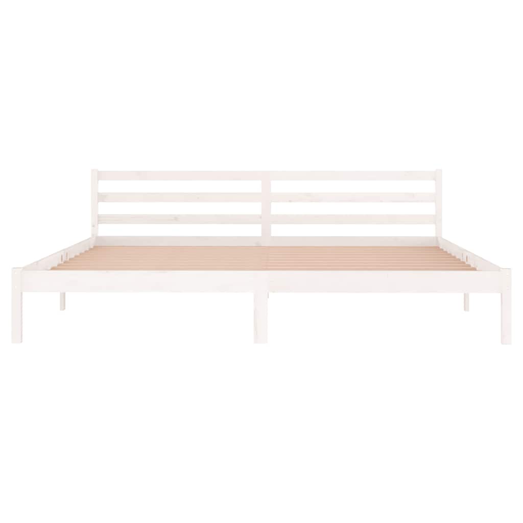 Estrutura de cama 200x200 cm pinho maciço branco