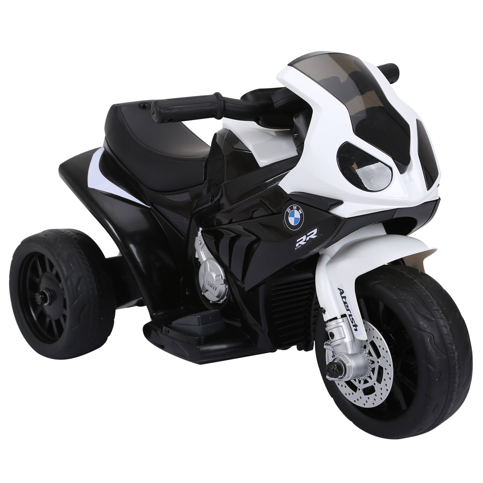 Mota Elétrica BMW para Crianças entre 18-36 Meses 6V com Faróis Música e Velocidade Máx. de 2,5 km/h 66x37x44 cm Preto