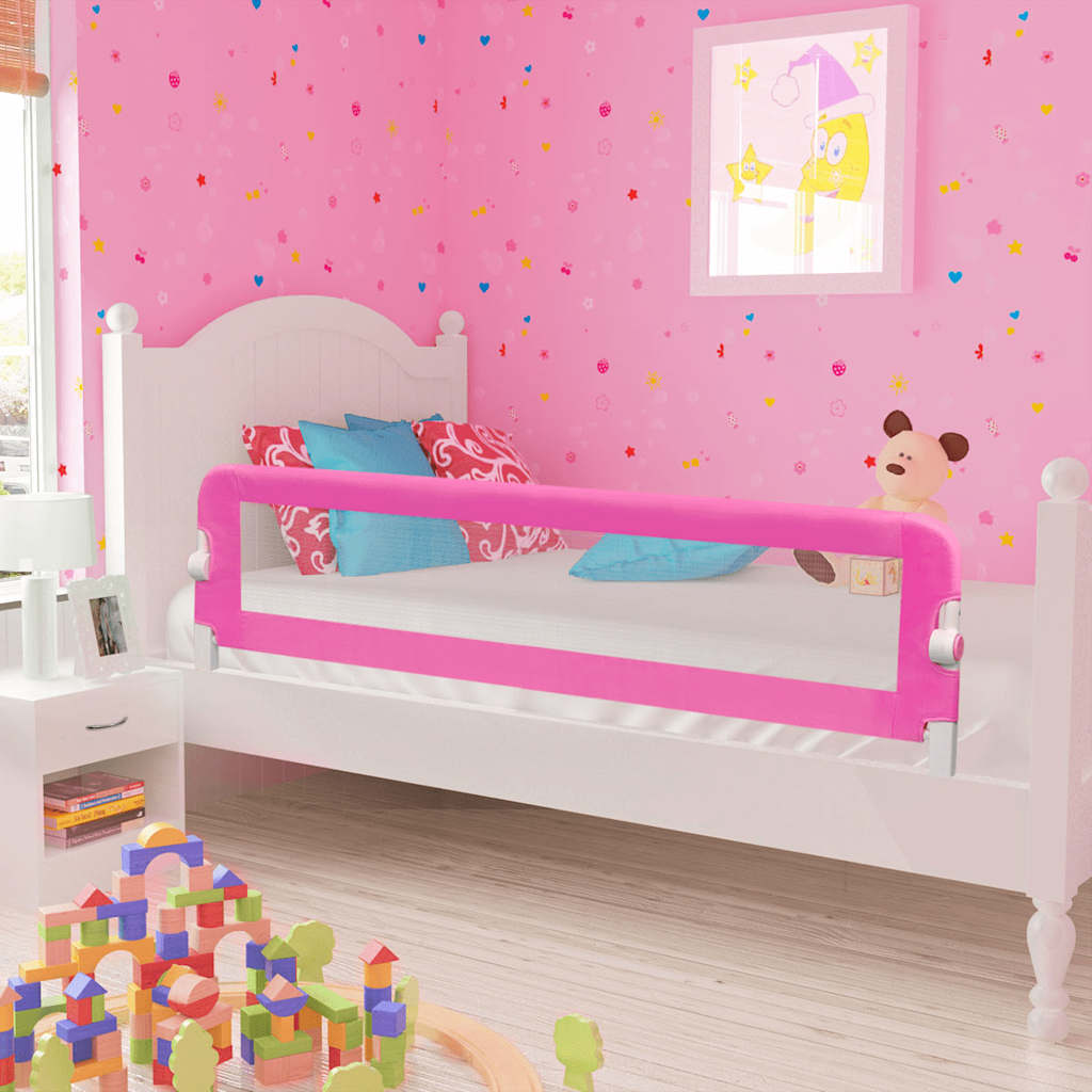 Toddler barra de segurança para cama 150 x 42 cm rosa