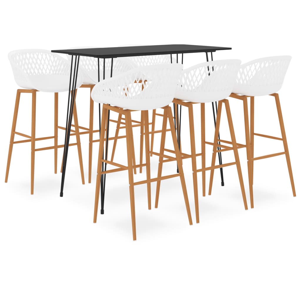 7 Pcs conjunto de bar preto e branco