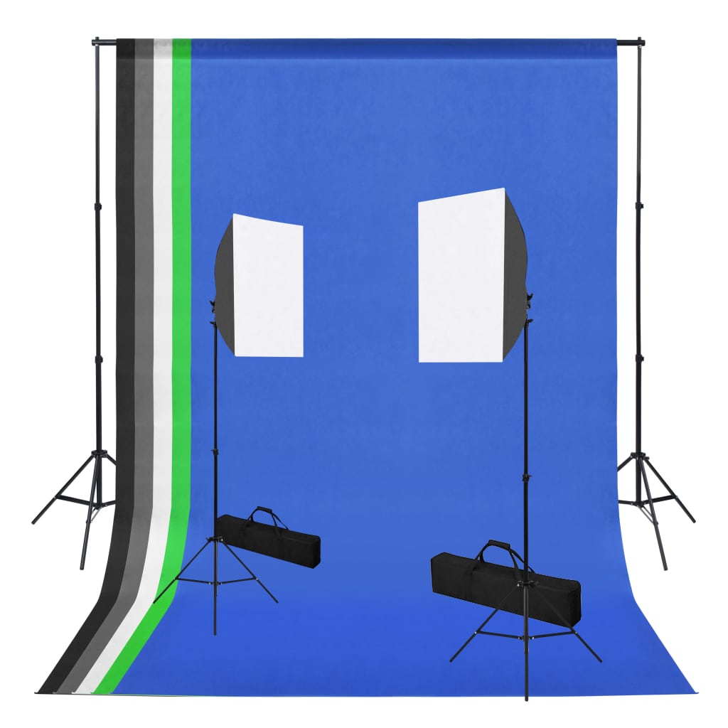 Kit de estúdio fotografia com softbox de iluminação e fundos