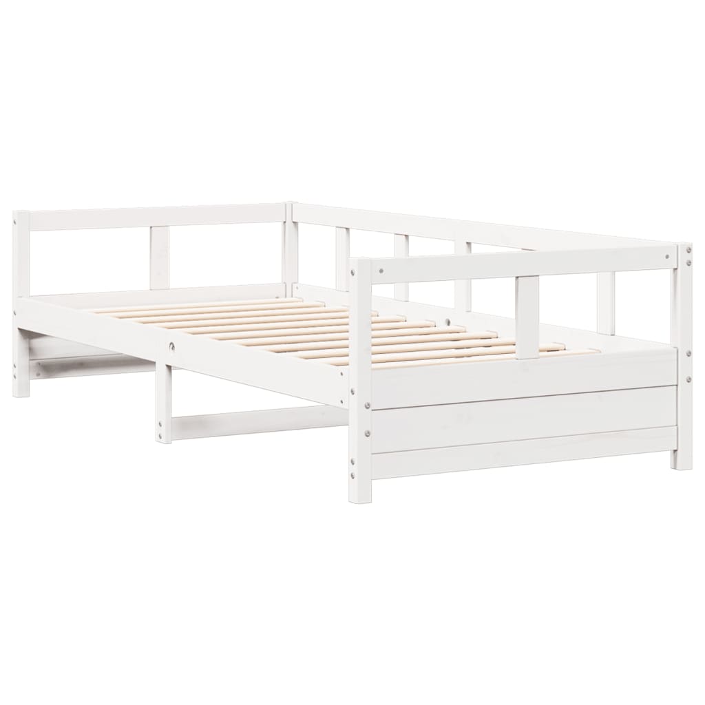 Sofá-cama sem colchão 90x200 cm madeira de pinho maciça branco
