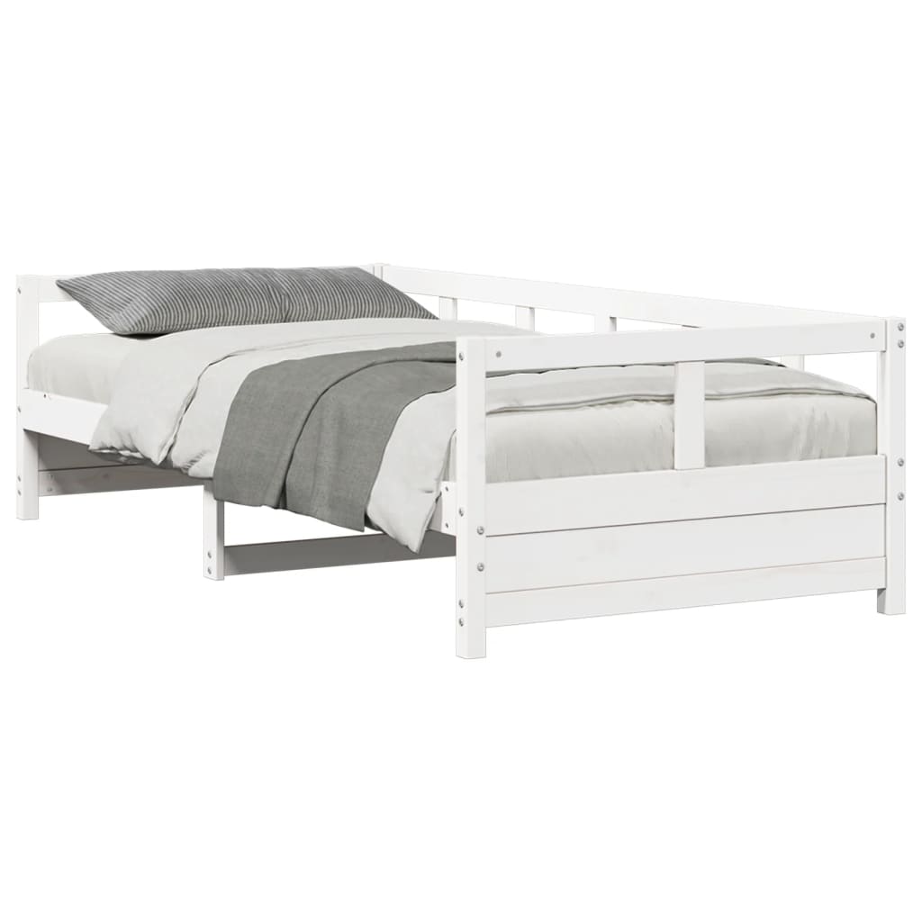 Sofá-cama sem colchão 90x200 cm madeira de pinho maciça branco