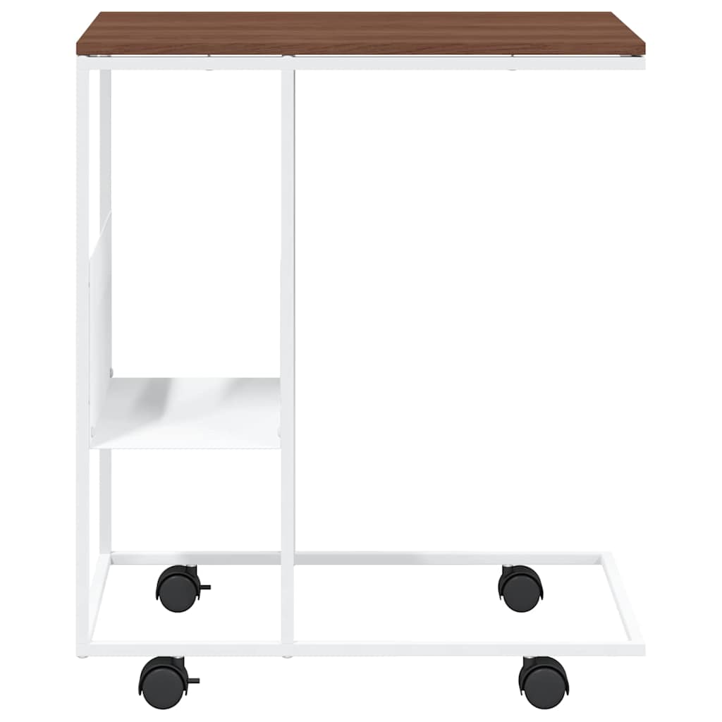 Mesa de apoio c/ rodas 55x36x63,5cm derivados de madeira branco