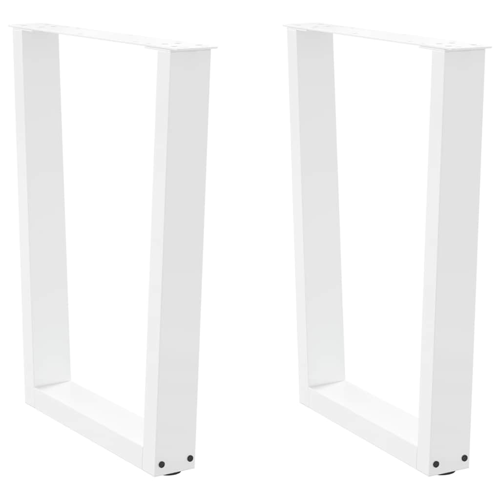 Pernas para mesa de jantar em v, 2 peças, branco, 60x(72-73,3) cm, aço