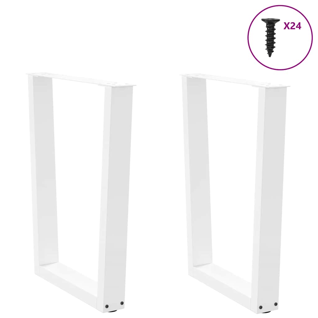 Pernas para mesa de jantar em v, 2 peças, branco, 60x(72-73,3) cm, aço
