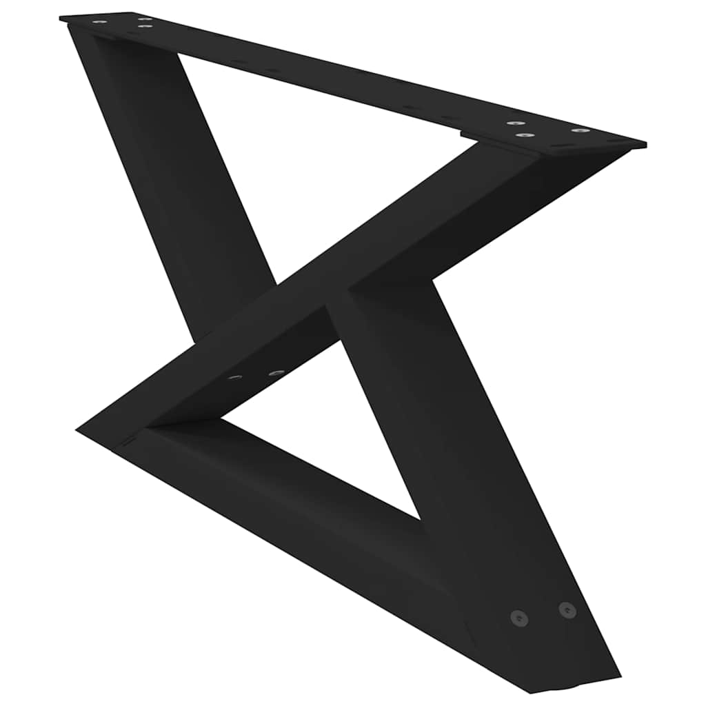 Pés para mesa de centro 2 peças, preto, 70x(30-31,3) cm, aço