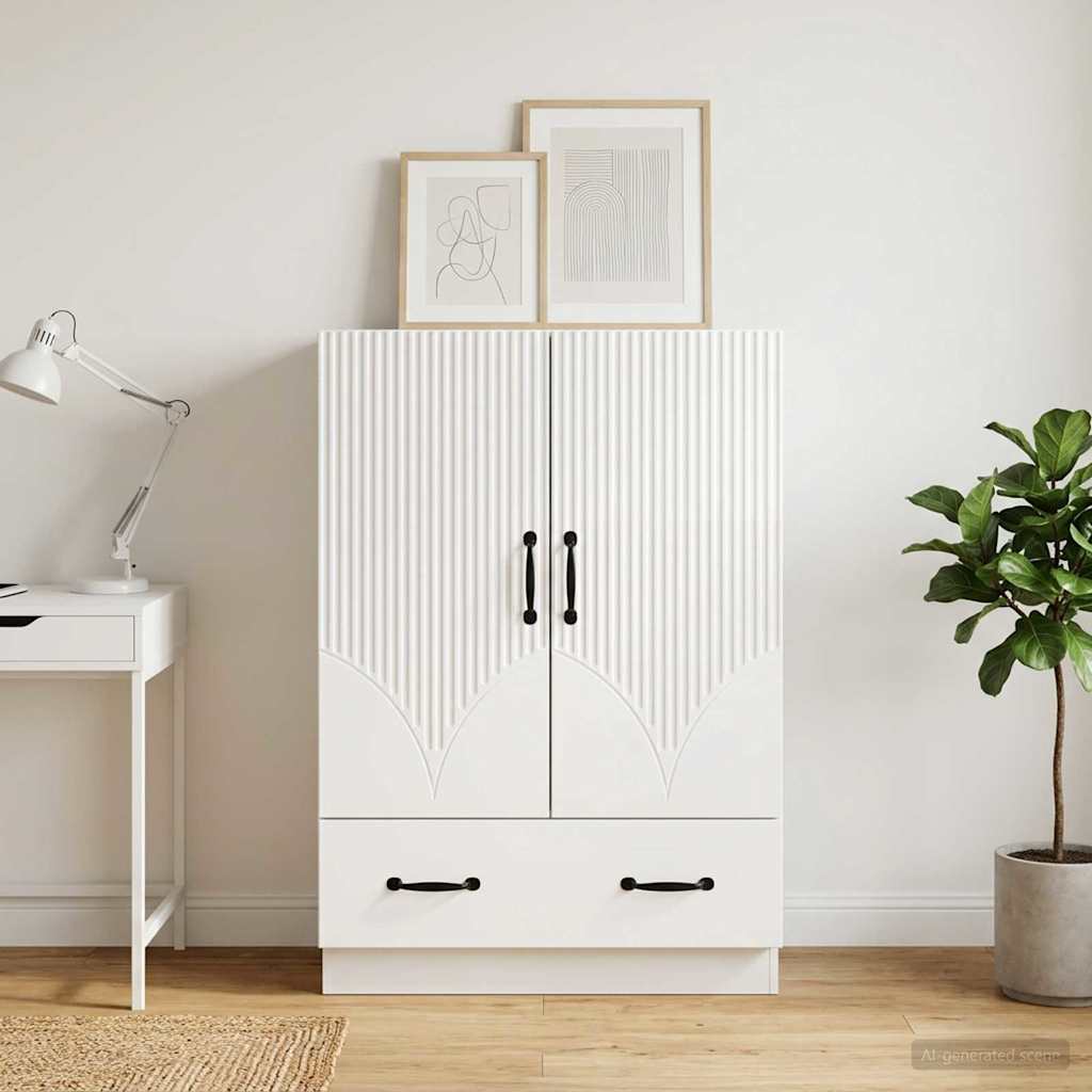 Buffet branco brilhante 66 x 34,5 x 92 cm derivados de madeira