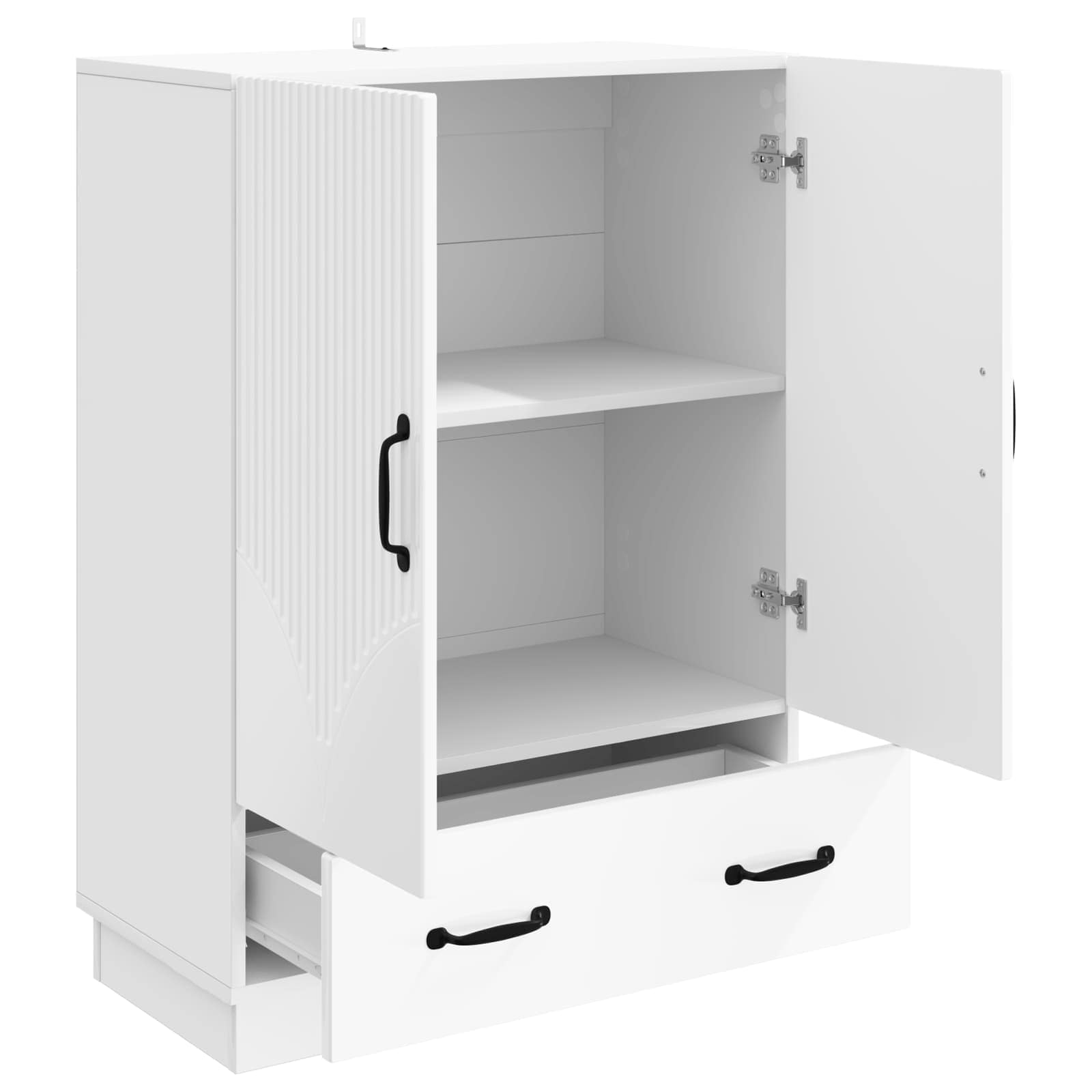Buffet branco brilhante 66 x 34,5 x 92 cm derivados de madeira