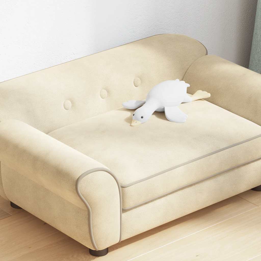 Sofá para cães 72x45x30 cm pelúcia cor creme