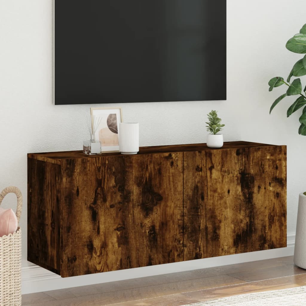 Móvel de parede para TV 100x30x41 cm carvalho fumado