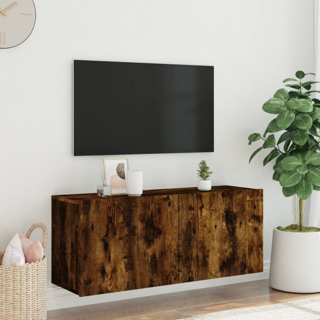 Móvel de parede para TV 100x30x41 cm carvalho fumado