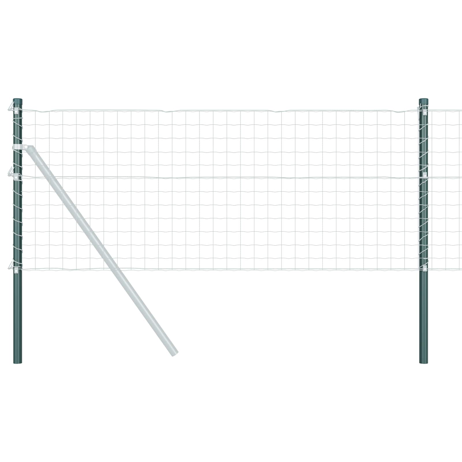 Poste de cerca 2 unid. verde 70 cm aço com revestimento em pó