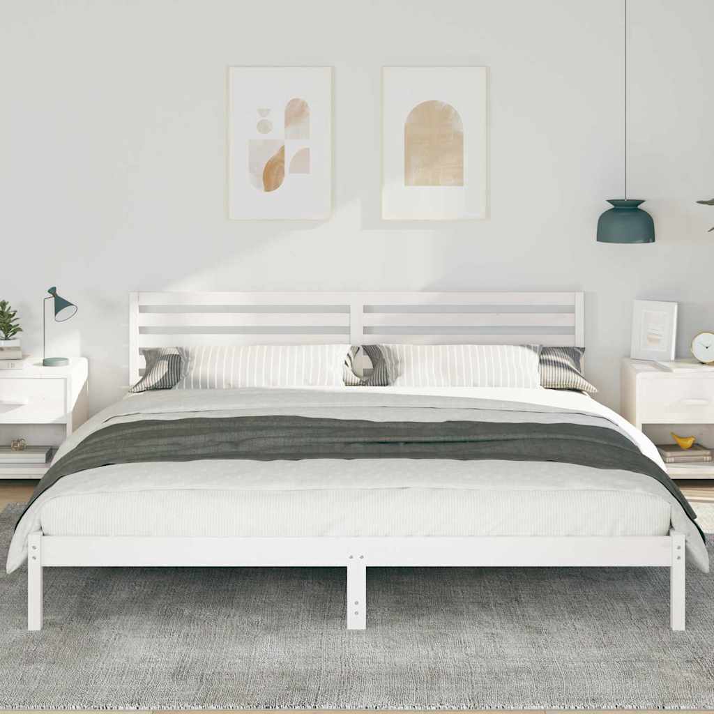 Estrutura da cama com cabeceira branco 180 x 210 cm