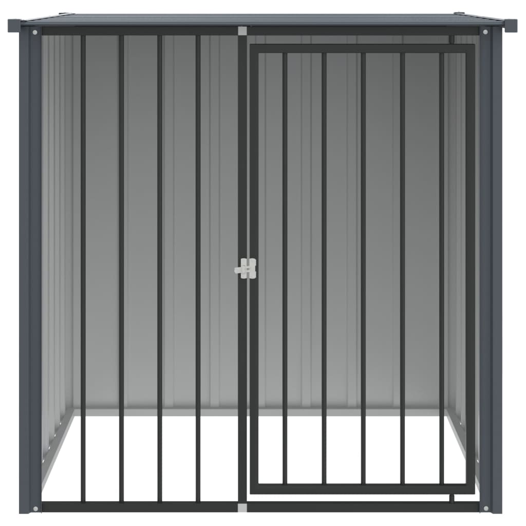 Casota para cães com teto 110x103x109 cm aço galvanizado preto