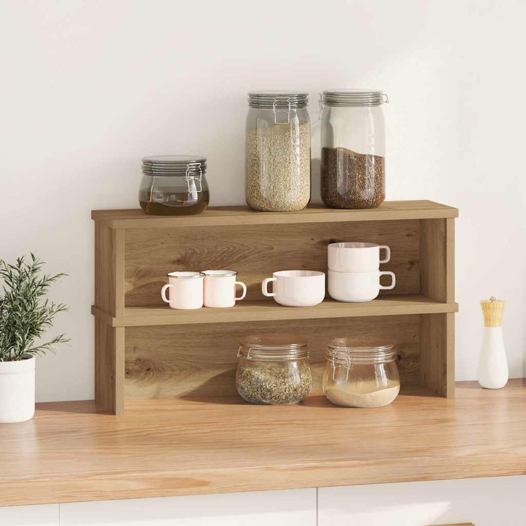 Racks de cozinha empilháveis 2 pcs carvalho artesanal