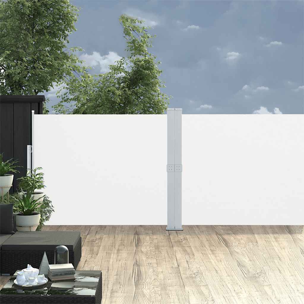 Toldo lateral retrátil para pátio 140x1200 cm creme