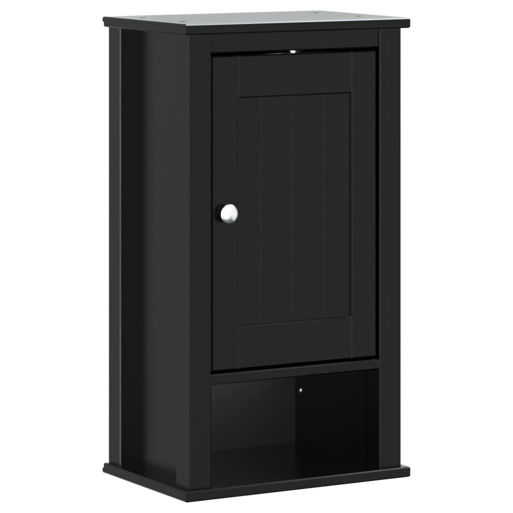 3 Pcs conjunto de móveis para wc berg pinho maciço preto