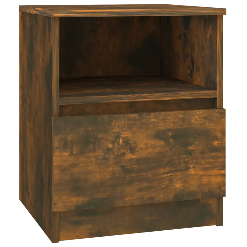 Mesa cabeceira 2pcs 40x40x50cm derivado madeira carvalho fumado