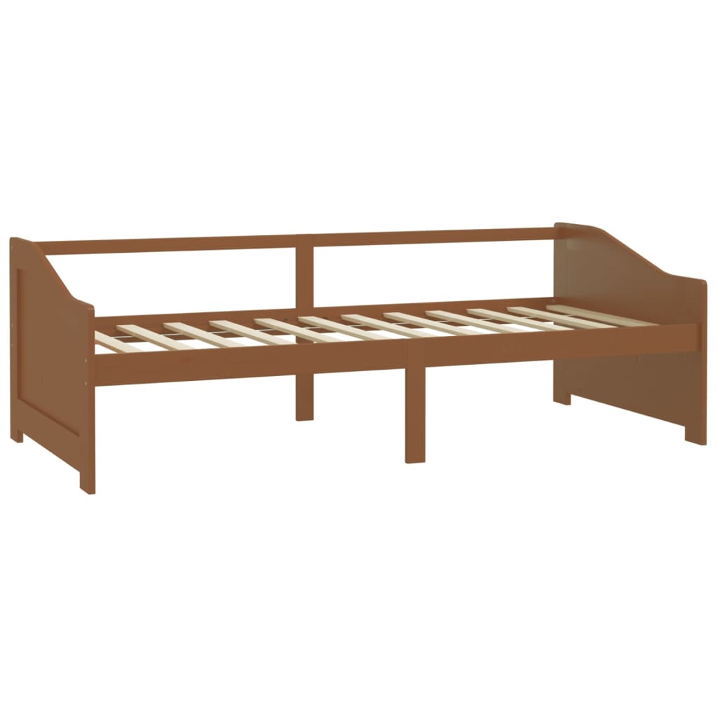Sofá-cama de 3 lugares 90x200 cm pinho maciço castanho mel