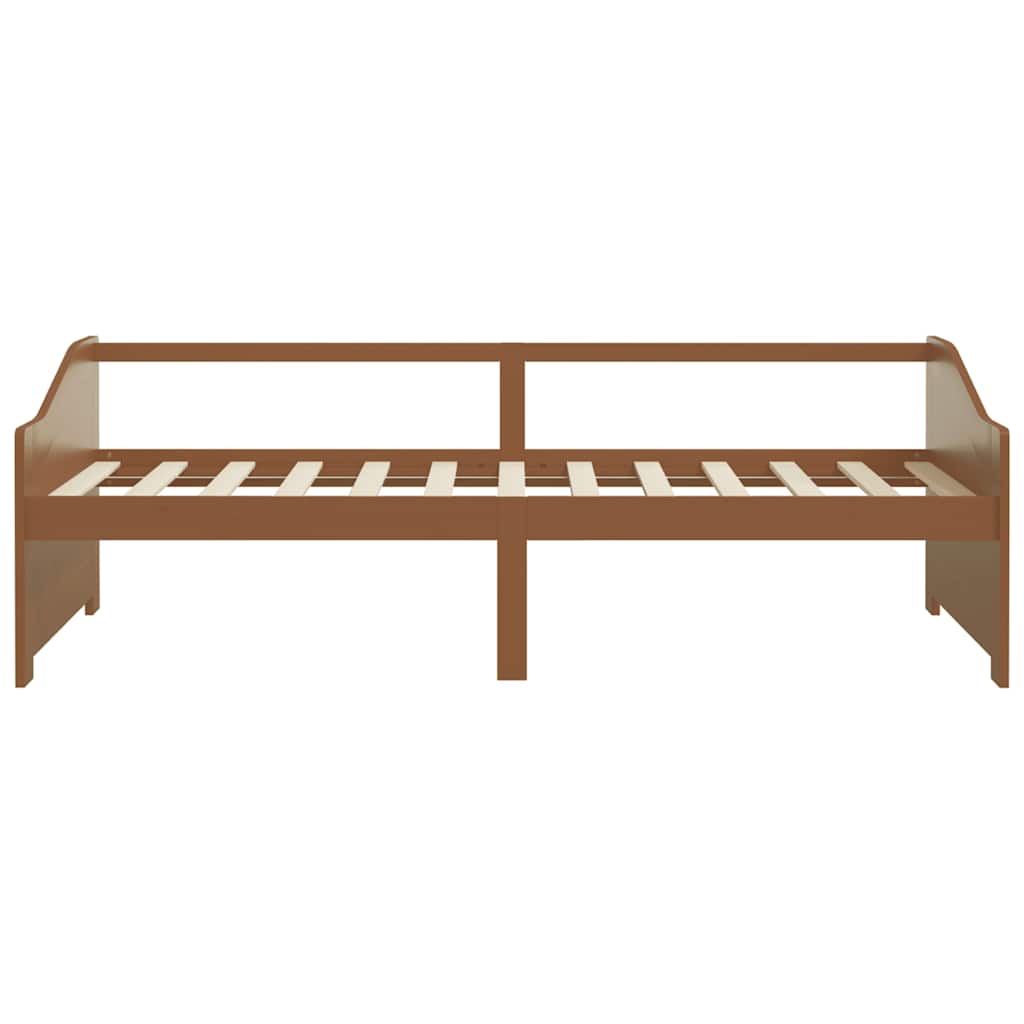 Sofá-cama de 3 lugares 90x200 cm pinho maciço castanho mel