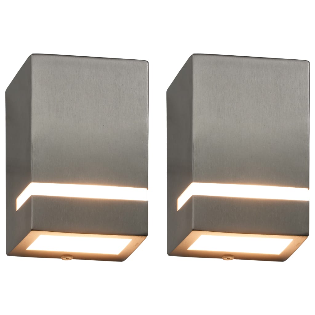 Candeeiros de parede exterior 2 pcs 35 w retangular prateado