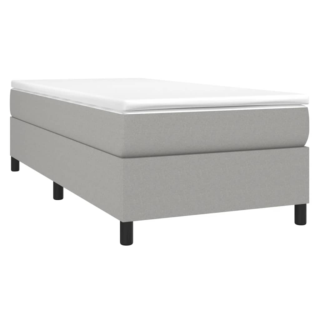 Estrutura de cama com molas 90x190 cm tecido cinzento-claro