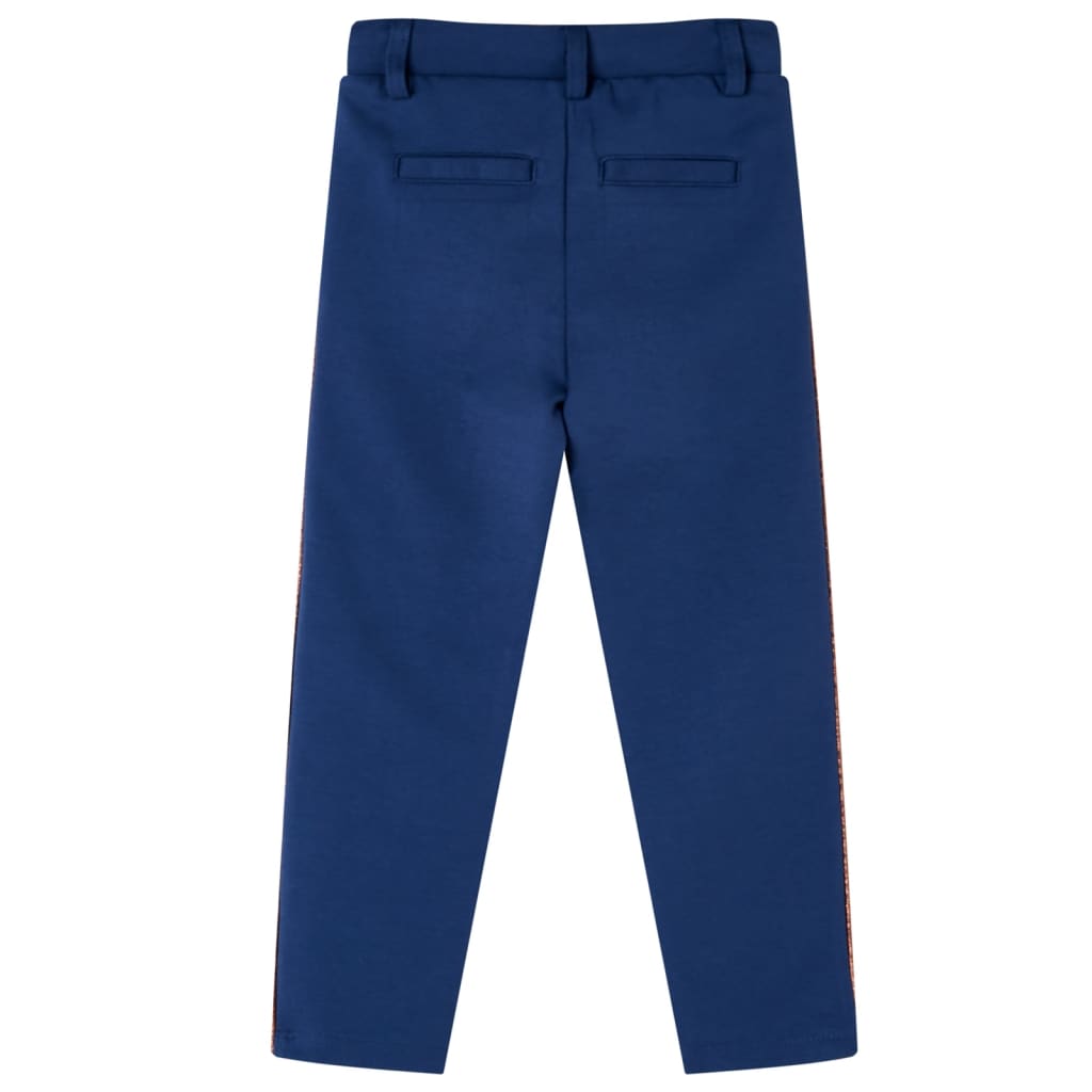 Calças de criança com cordão azul-marinho 128