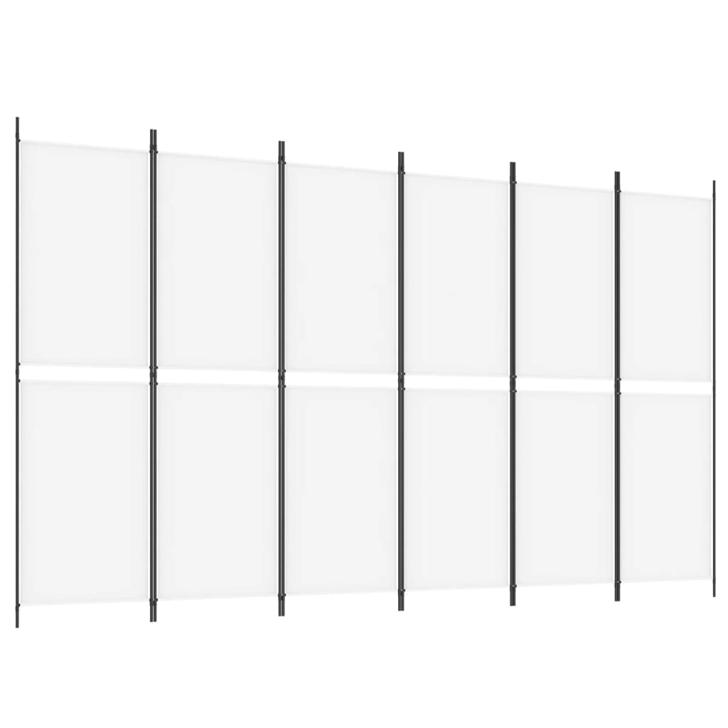 Biombo/divisória com 6 painéis 300x180 cm tecido branco