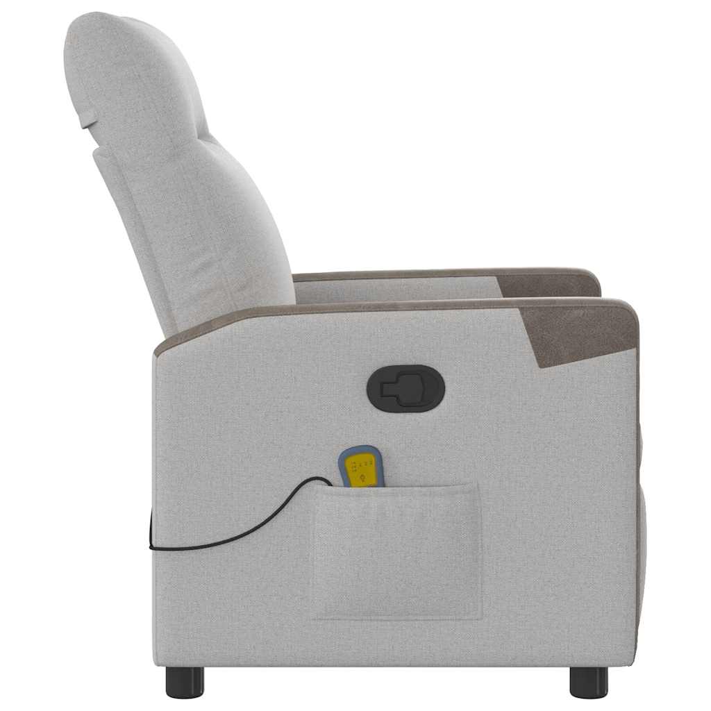 Cadeira de massagem reclinável tecido cinzento