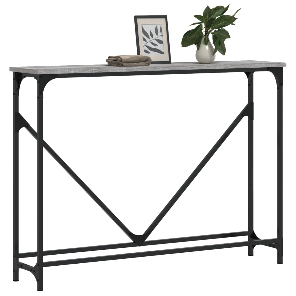 Mesa consola 102x22,5x75cm derivados de madeira cinzento sonoma