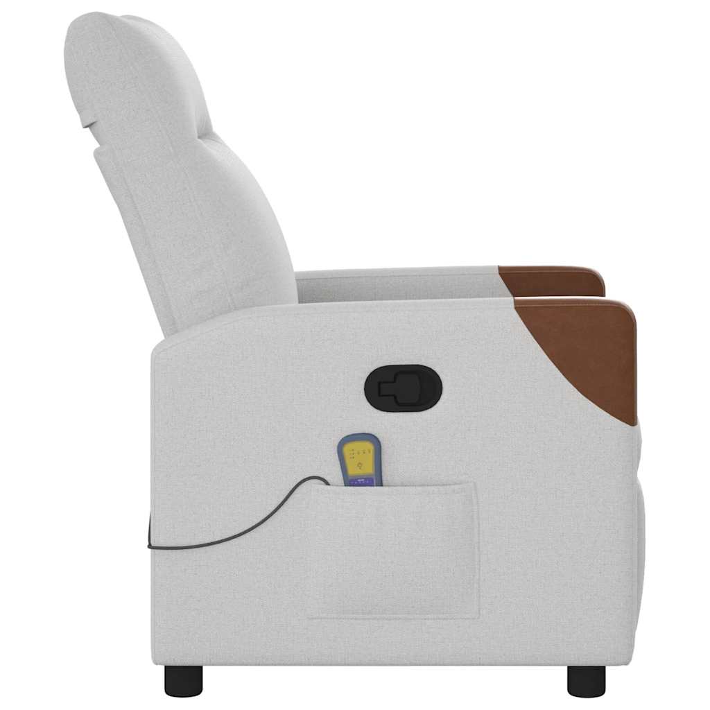 Cadeira de massagem reclinável tecido cinzento
