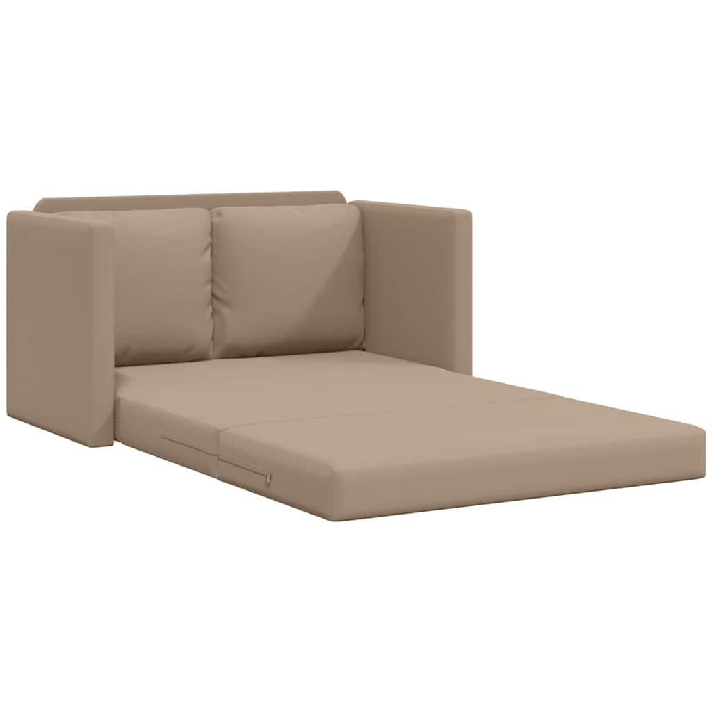 Sofá-cama sem pés 112x174x55 cm couro artificial cappuccino