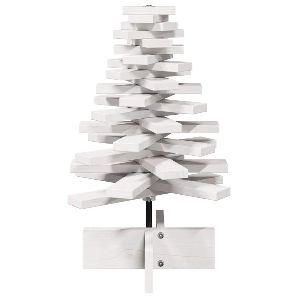 Árvore natal decorativa 60 cm madeira de pinho maciça branco