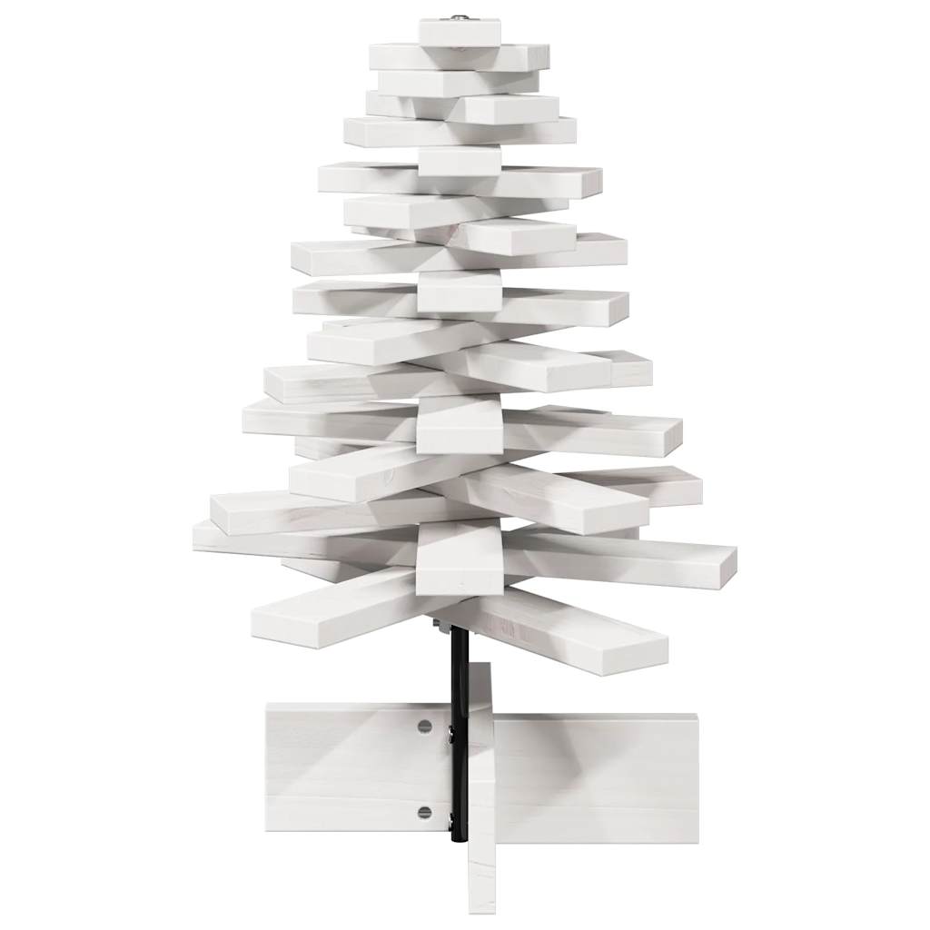 Árvore natal decorativa 60 cm madeira de pinho maciça branco