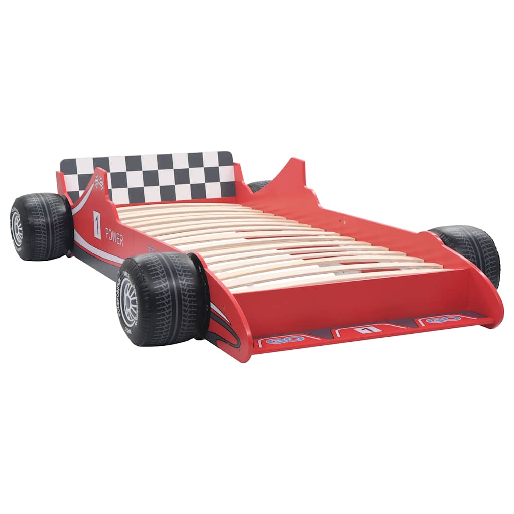 Cama carro de corrida para crianças 90x200 cm vermelho