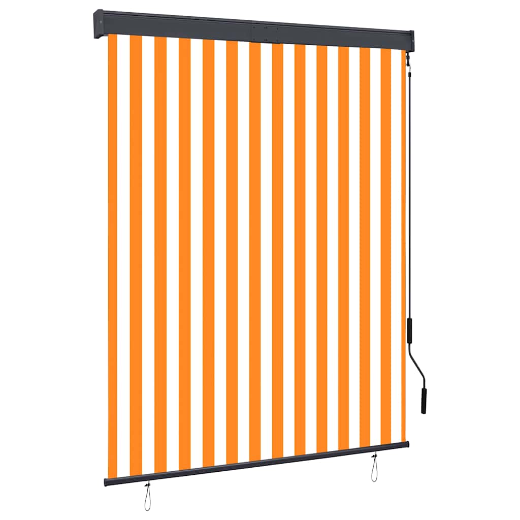 Estore de rolo para exterior 140x250 cm branco e laranja