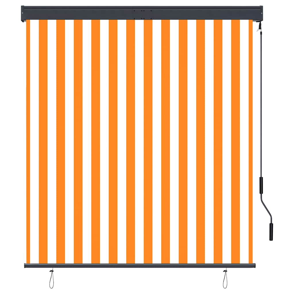 Estore de rolo para exterior 140x250 cm branco e laranja