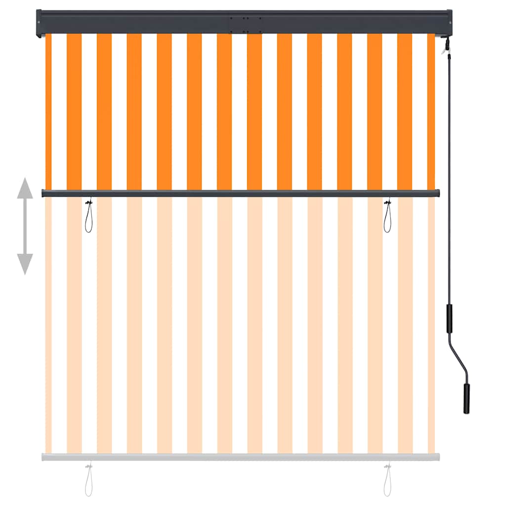 Estore de rolo para exterior 140x250 cm branco e laranja