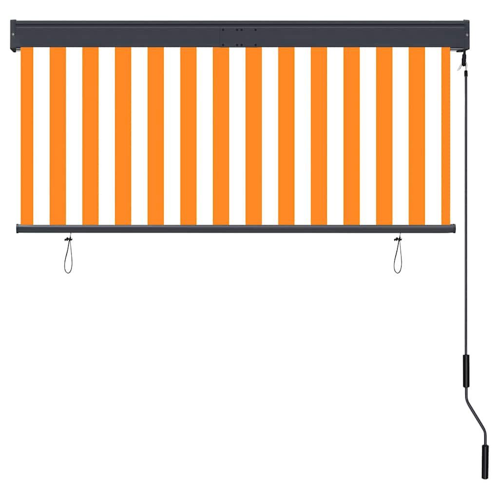 Estore de rolo para exterior 140x250 cm branco e laranja