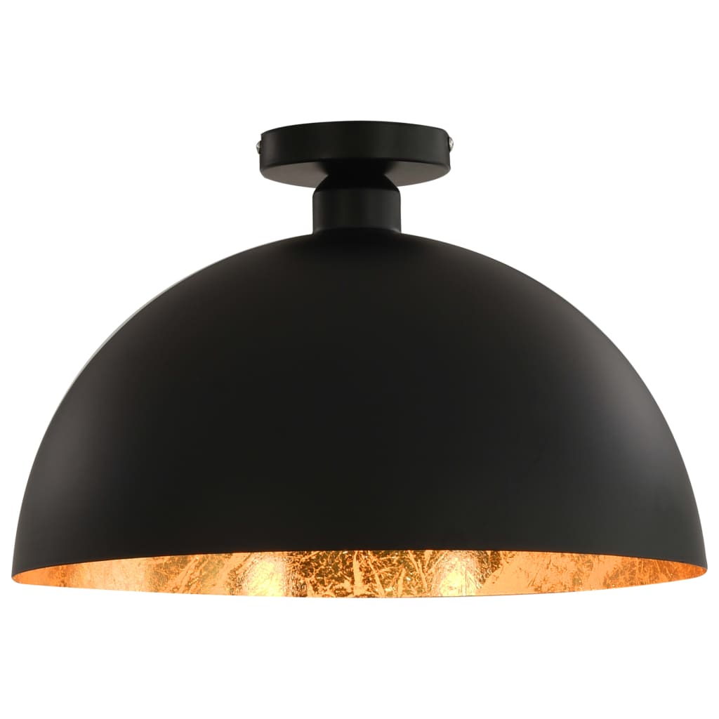 Candeeiros de teto 2 pcs semiesférico e27 preto e dourado