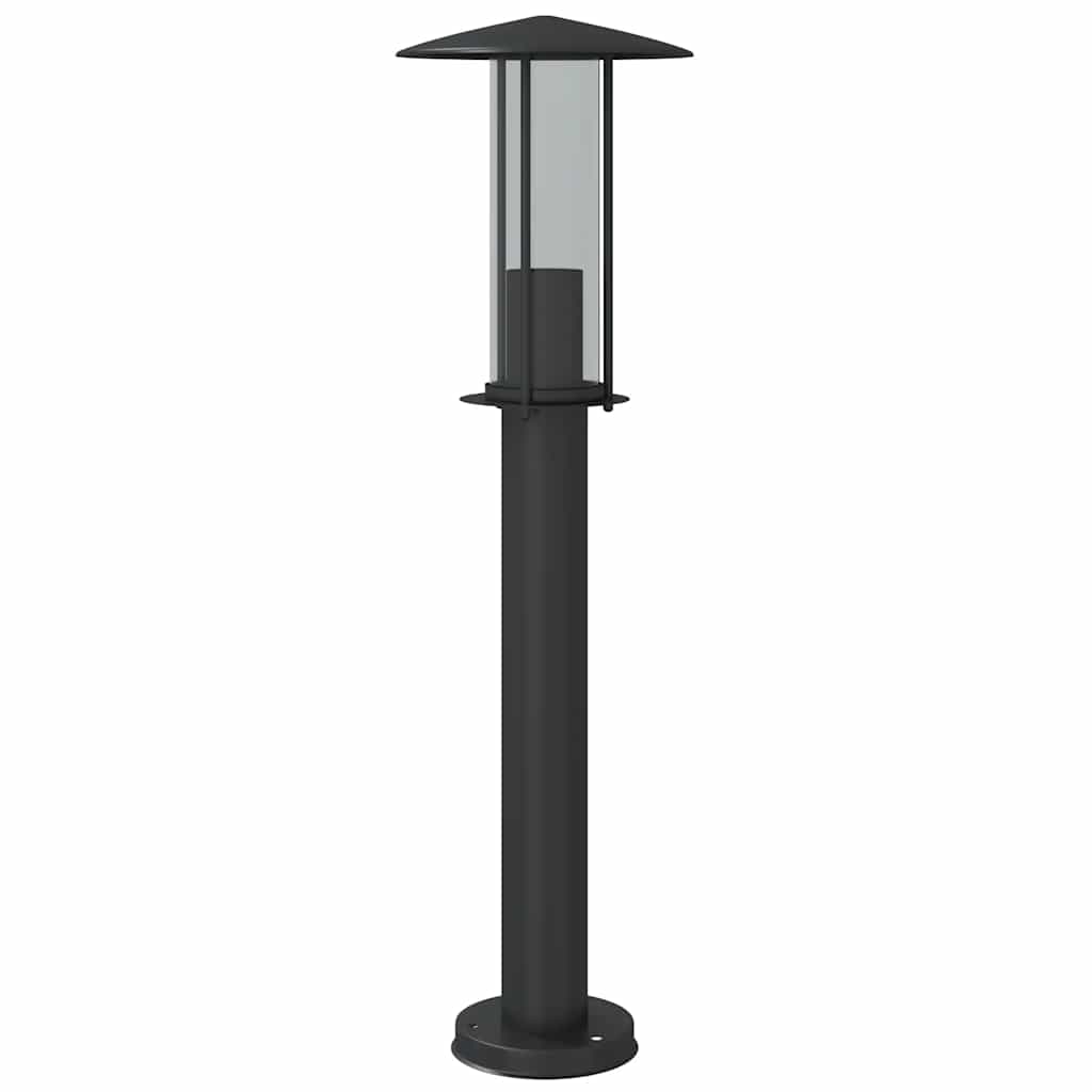Candeeiro de chão para exterior 60 cm aço inoxidável preto