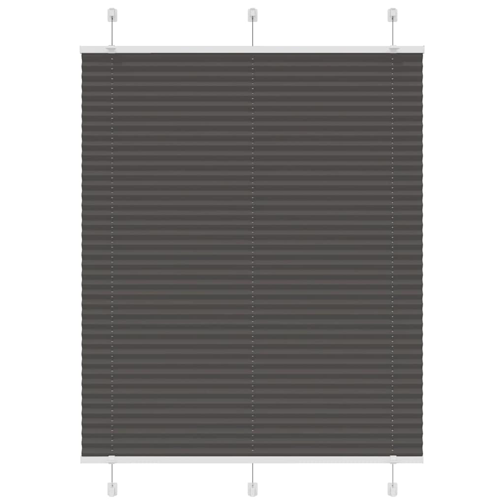 Preto plissada cega 110x100 cm largura tecido 109,4cm poliéster