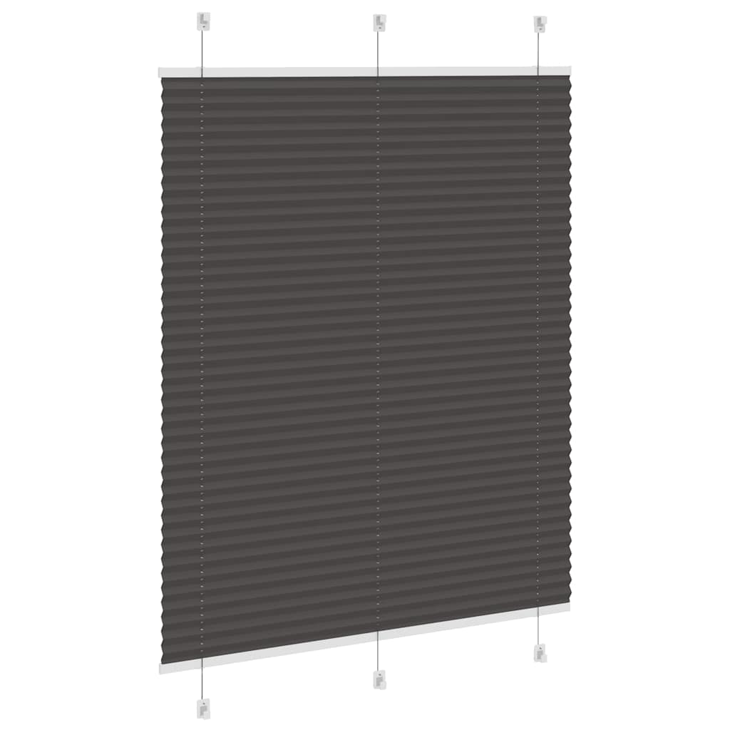 Preto plissada cega 110x100 cm largura tecido 109,4cm poliéster