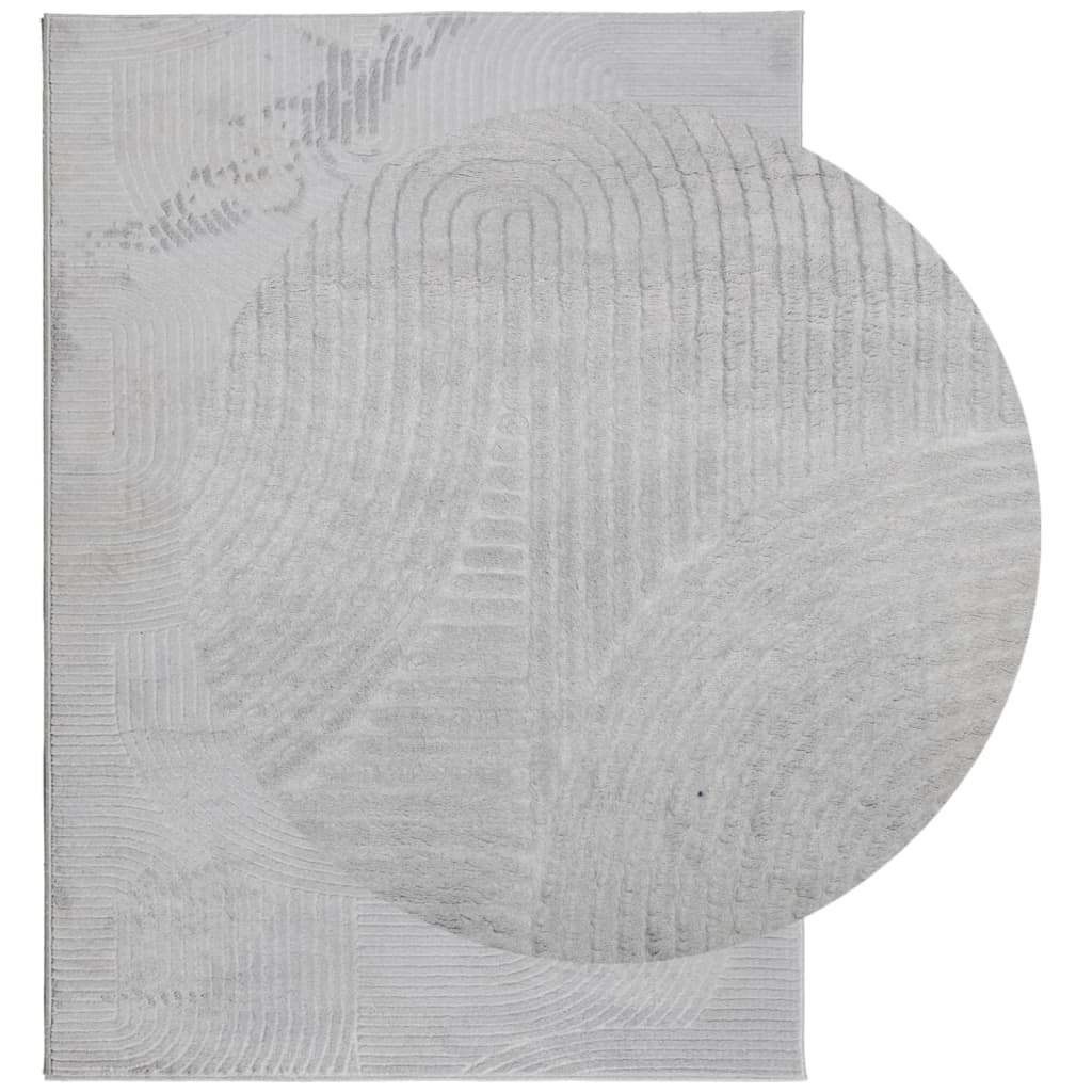 Tapete de pelo curto iza visual escandinavo 240x340 cm cinzento