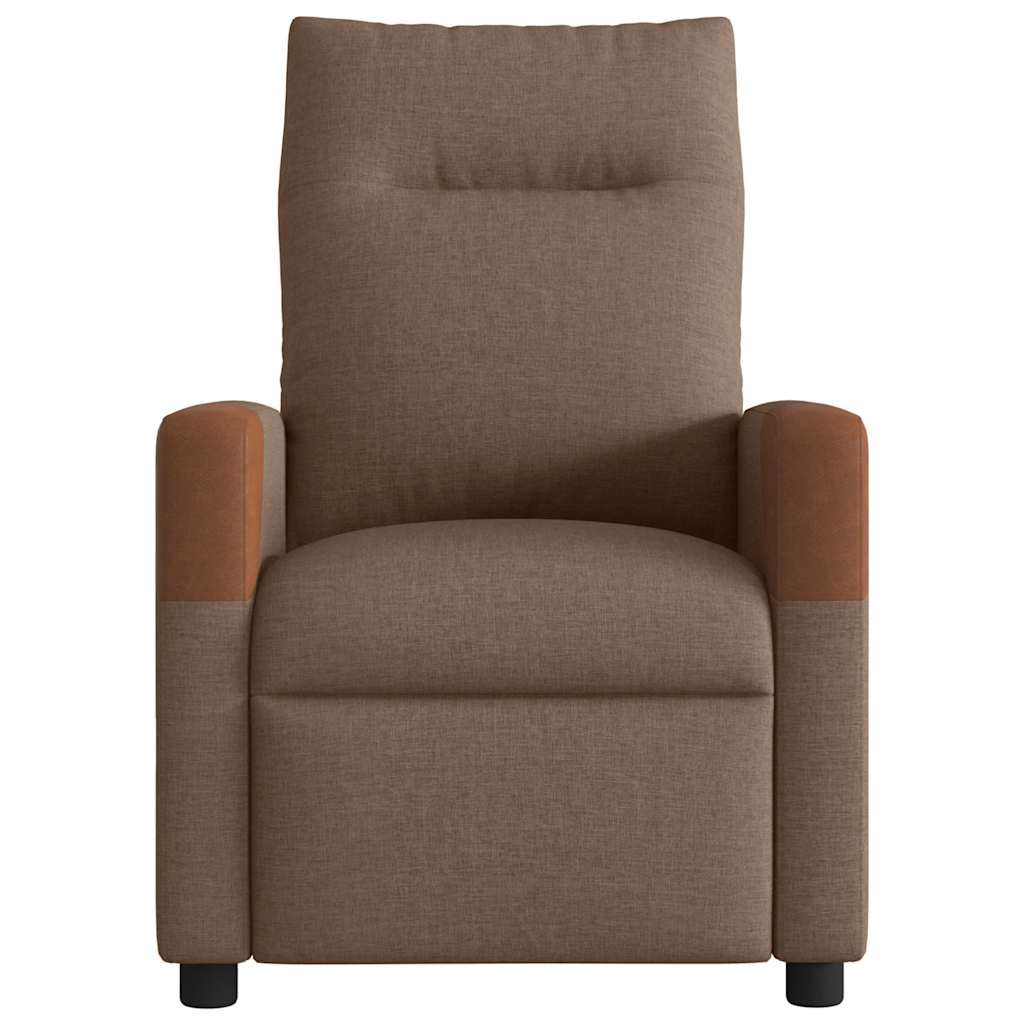 Poltrona de massagens reclinável tecido castanho