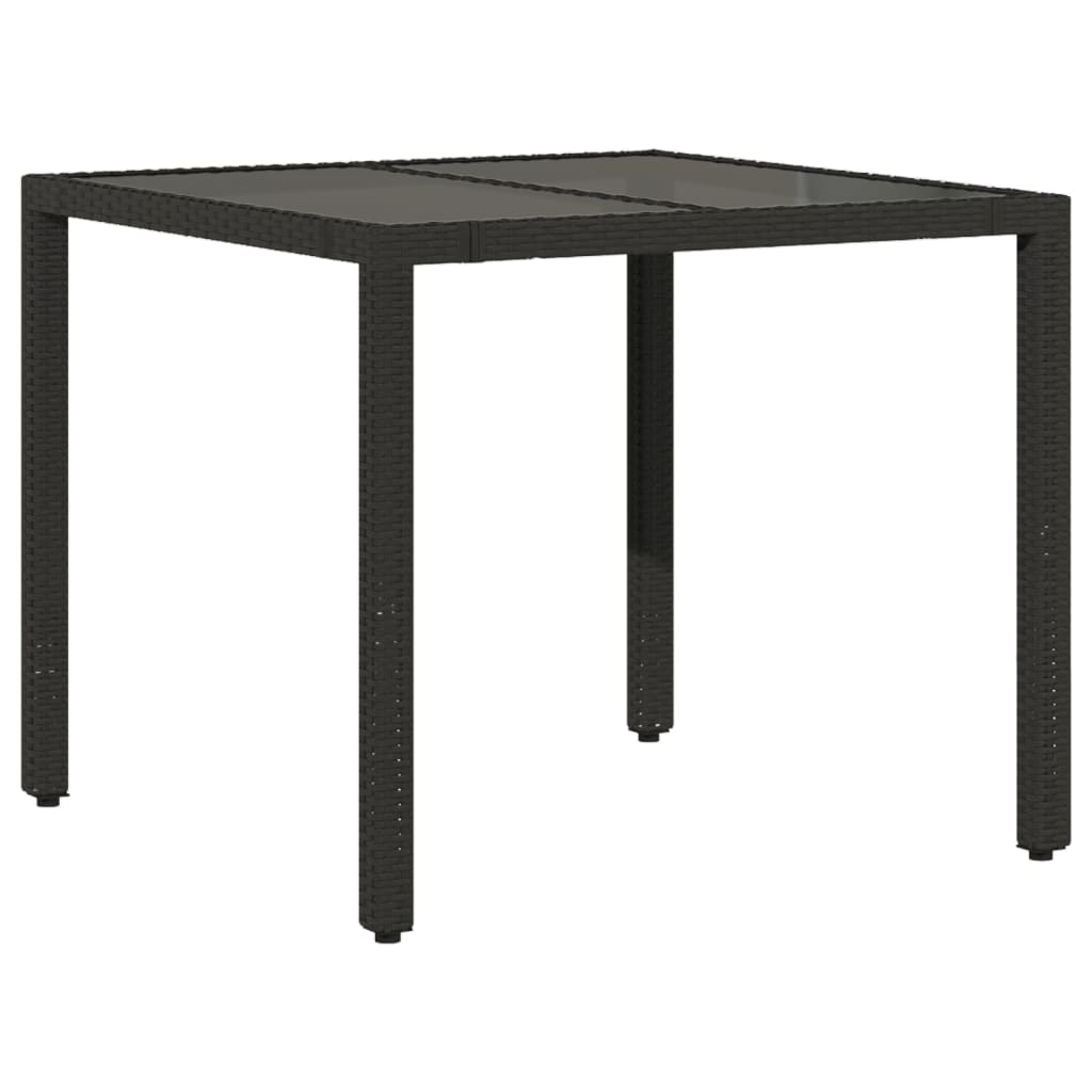 5 Pcs conjunto de jantar p/ jardim c/ almofadões vime PE preto