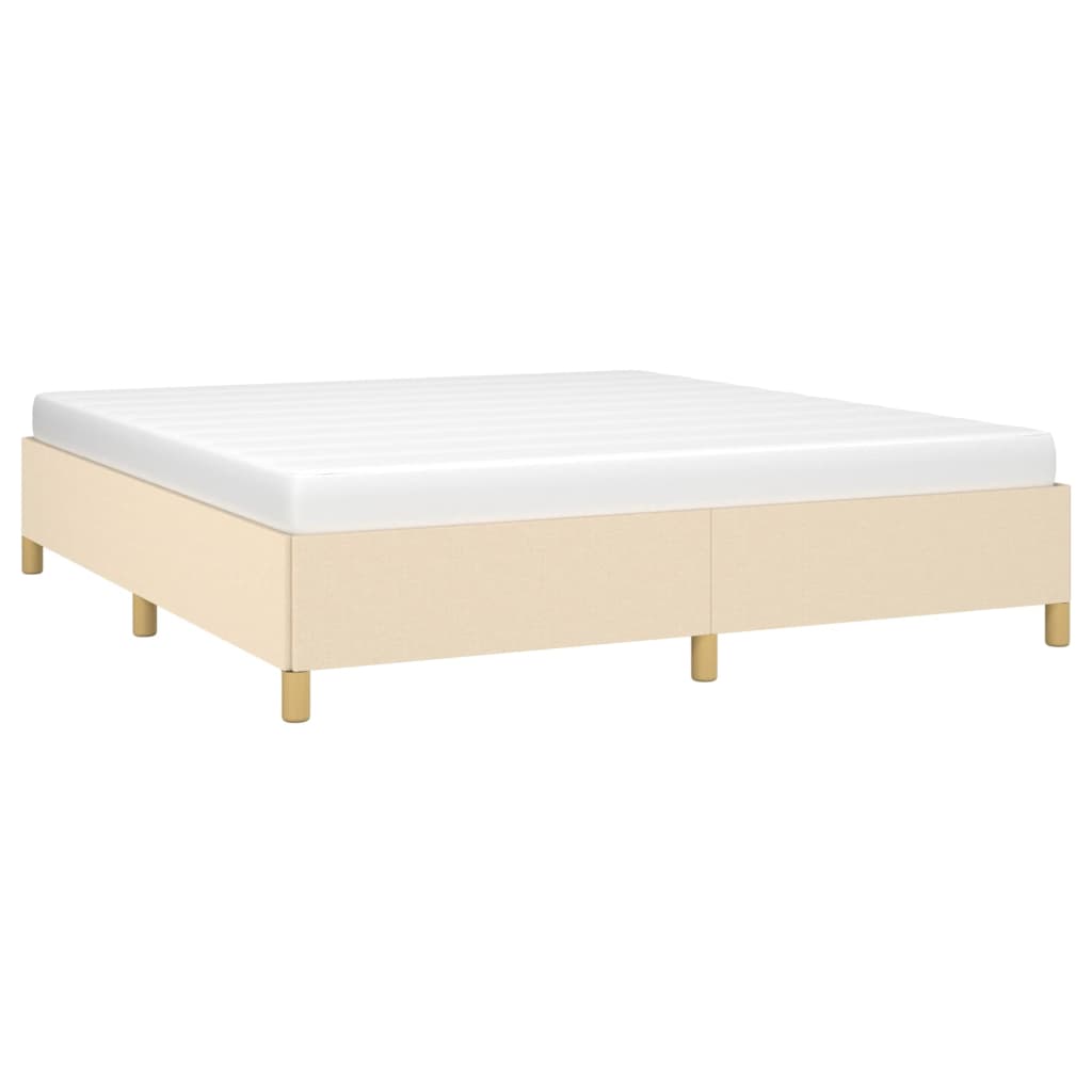 Estrutura de cama com molas 160x200 cm tecido cor creme