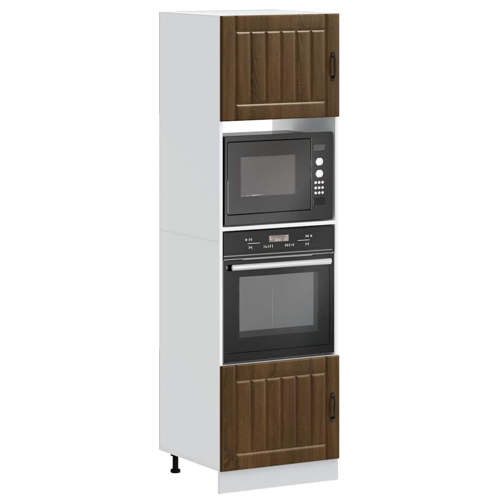 Armários forno 2 pcs lucca derivados madeira carvalho castanho
