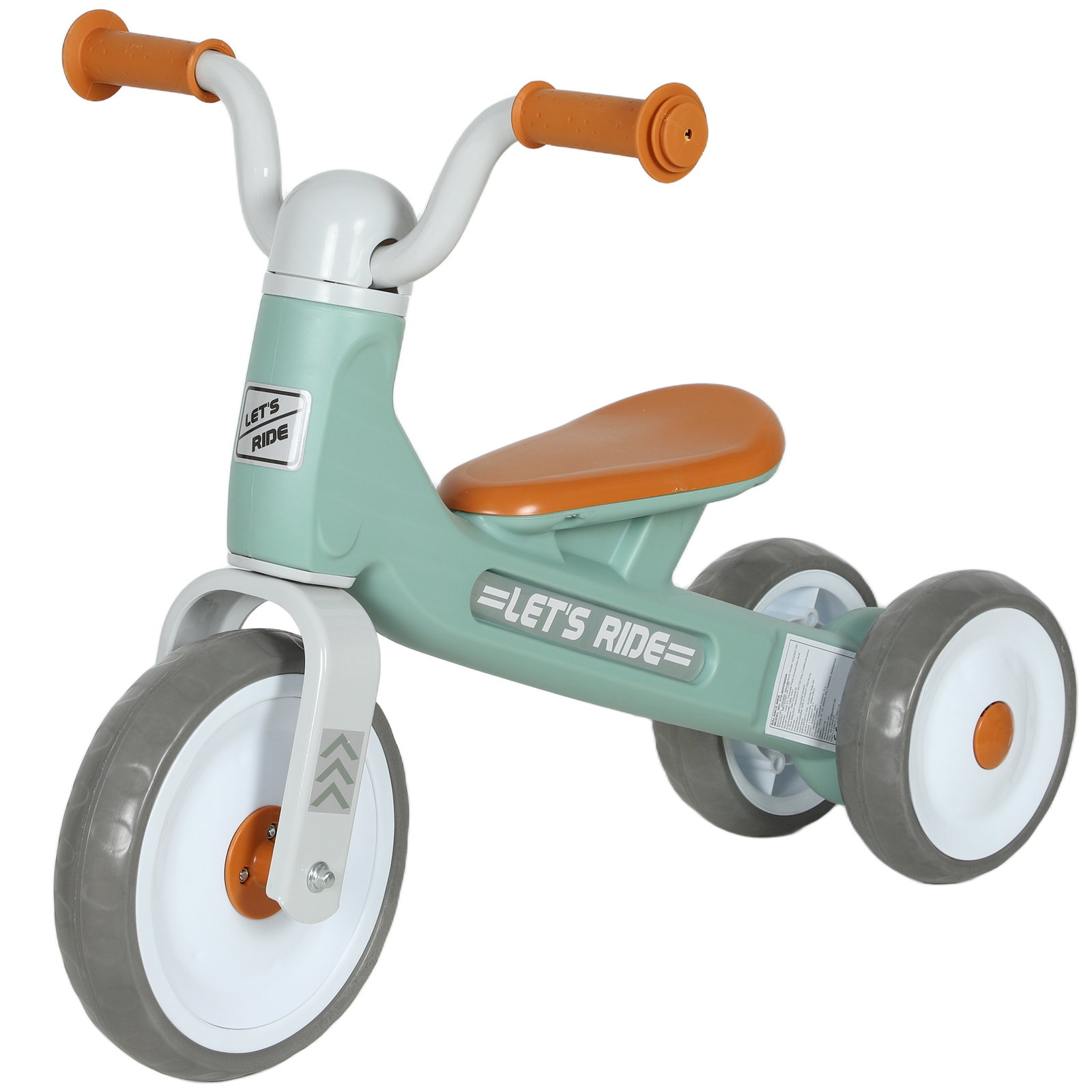 Bicicleta sem pedais para crianças dos 12 aos 36 meses bicicleta de equilíbrio com guiadores com rotação limitada a 60° 69x40x49 cm verde